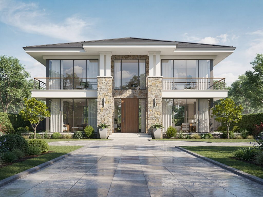 Luxury villa exterior (illustrative)